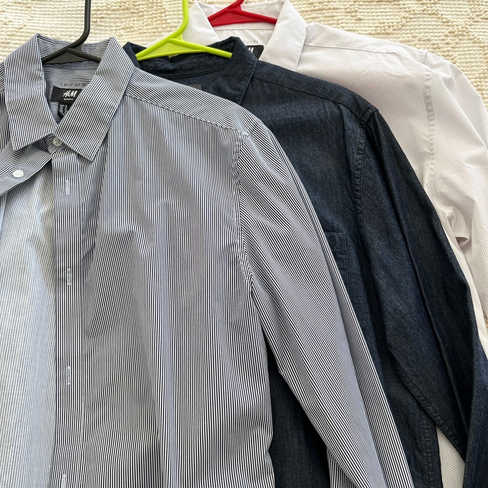 H&M Bundle of 3 fitted long sleeve shirts